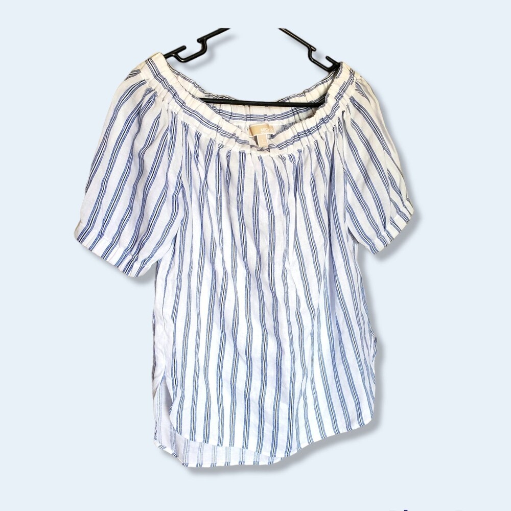 Striped Michael Kors Off the Shoulder Top Size Small